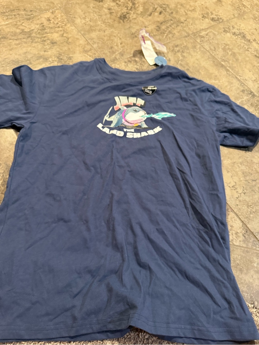 🐈Boys Jeff the land shark marvel Navy Graphic Tee
